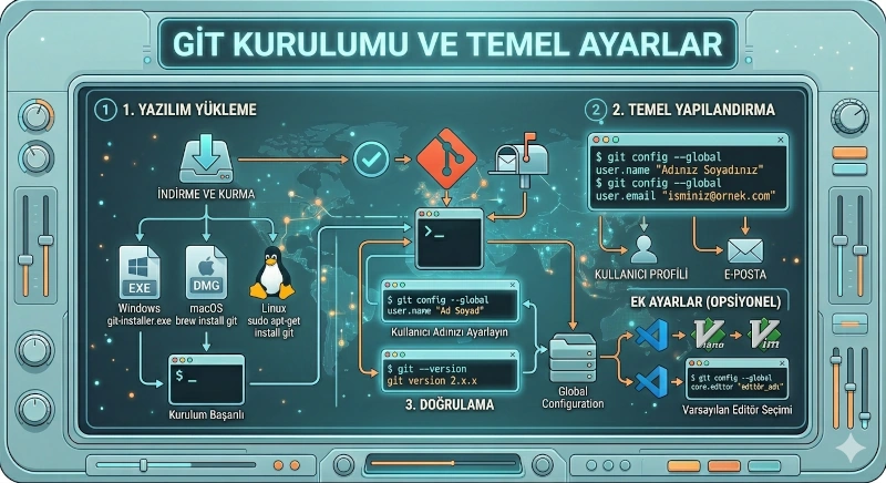 Git Kurulumu ve Git Config Ayarları
